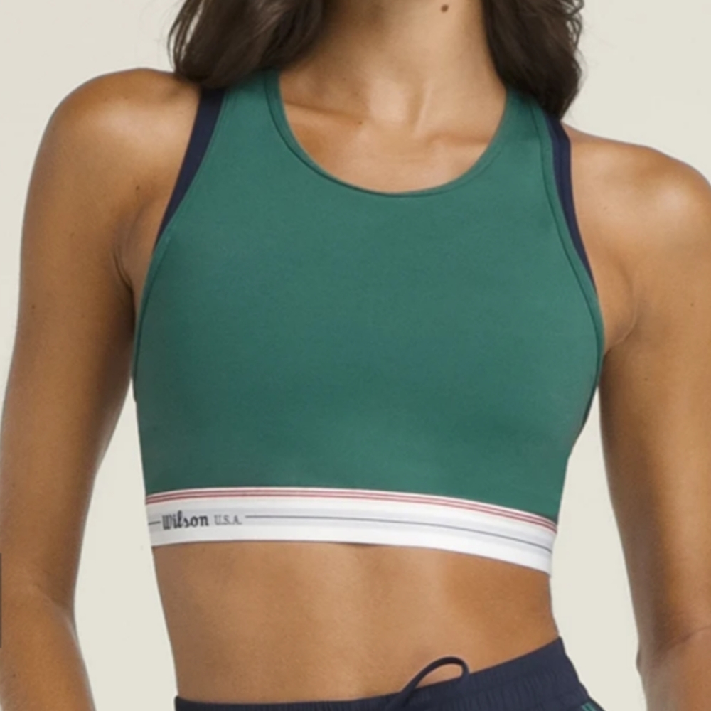 WILSON W CALLE BRA SIZE SMALL GREEN TENNIS SPORTS BRA